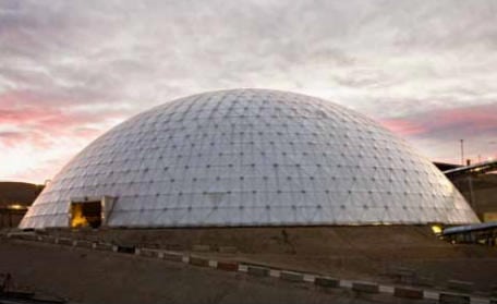 Clear-span Geodesic Dome for TXI Riverside Cement Plant, Oro Grande, CA